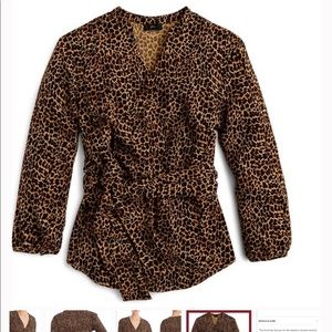 EUC Cheetah Print Wrap Blouse - Size Large